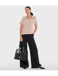 BCBG BASIC POLO WITHOUT BUTTON WITH METAL TAB