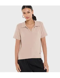 BCBG BASIC POLO WITHOUT BUTTON WITH METAL TAB - 1