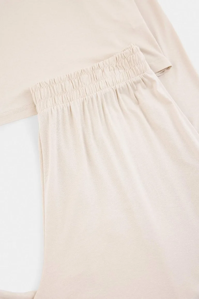 Taş Wide Leg Viscose Knitted Pajama Set - 5
