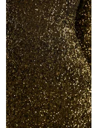 Galaxy | Khaki Sequin High Neck Long Sleeve Maxi Dress - 2