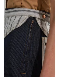 Stripe Denim Belt Detail Mini Skirt - 2