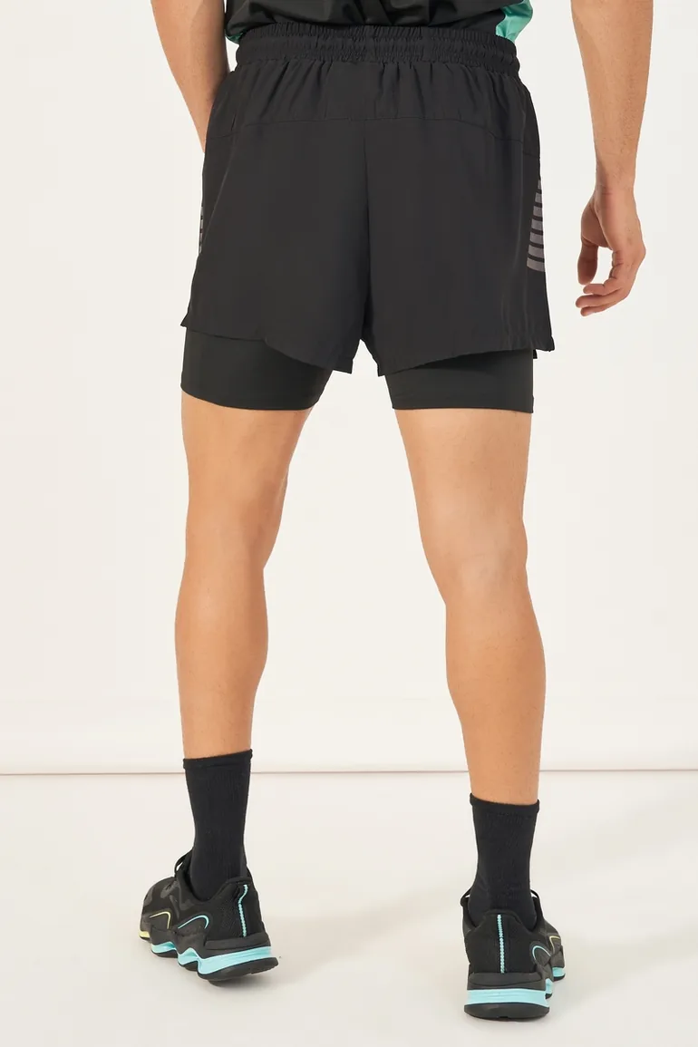 4-Way Stretch 2in1 Training Shorts with Side Print Detail - 4