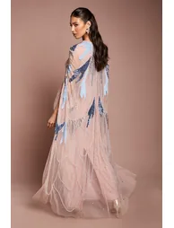 Embellished Petals Cape Maxi Dress - 2