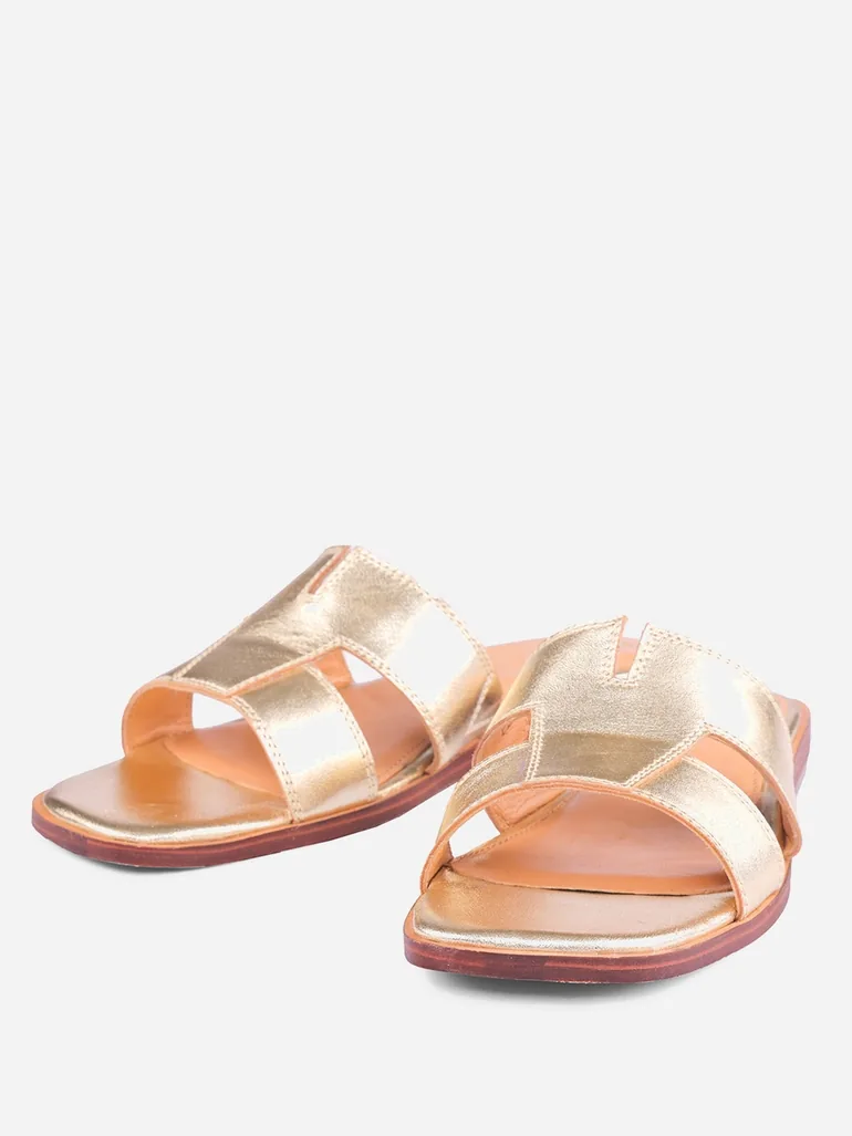 Dory Gold Flat Sandals - 3