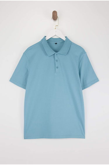 Petrol Regular/Normal Cut Basic Flexible Polo Neck T-Shirt product thumbnail 4