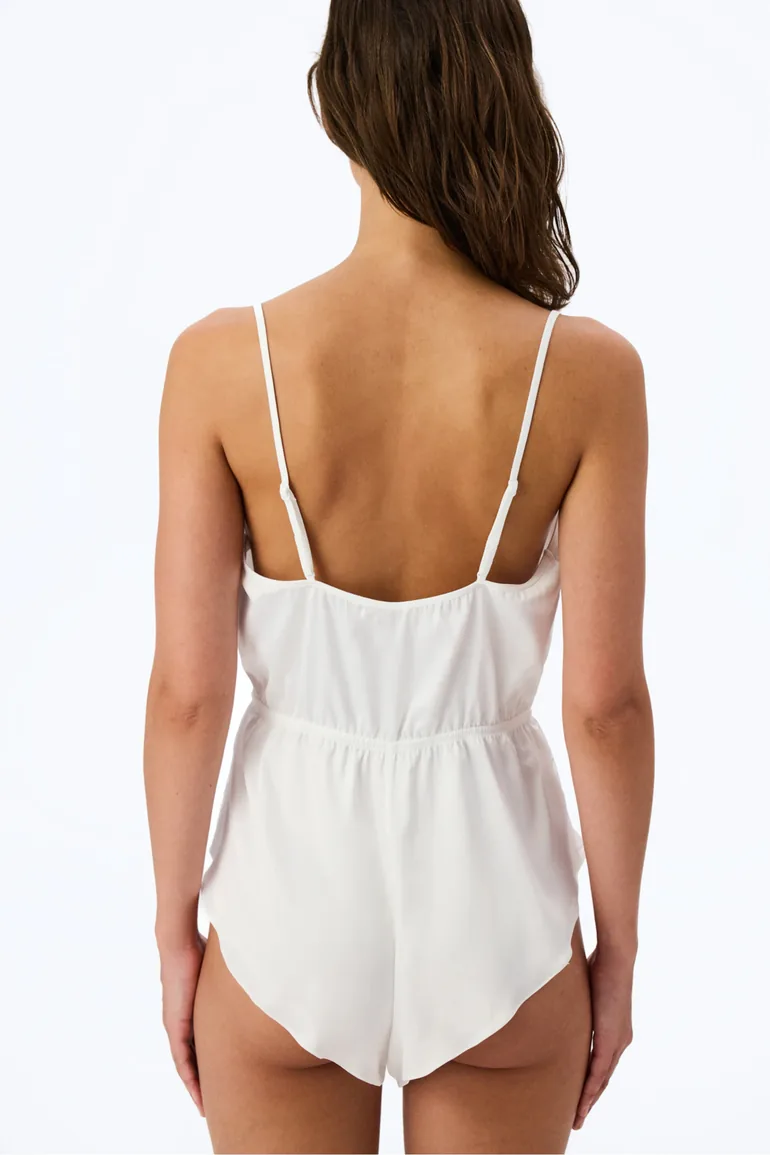 PENTI Crushed Satin Ruched Bodysuit - 2