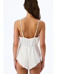 PENTI Crushed Satin Ruched Bodysuit - 2