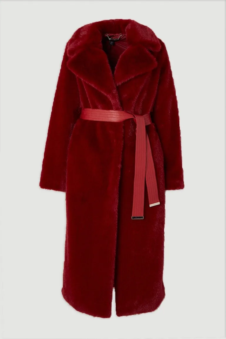 Faux Fur Longline Coat - 3