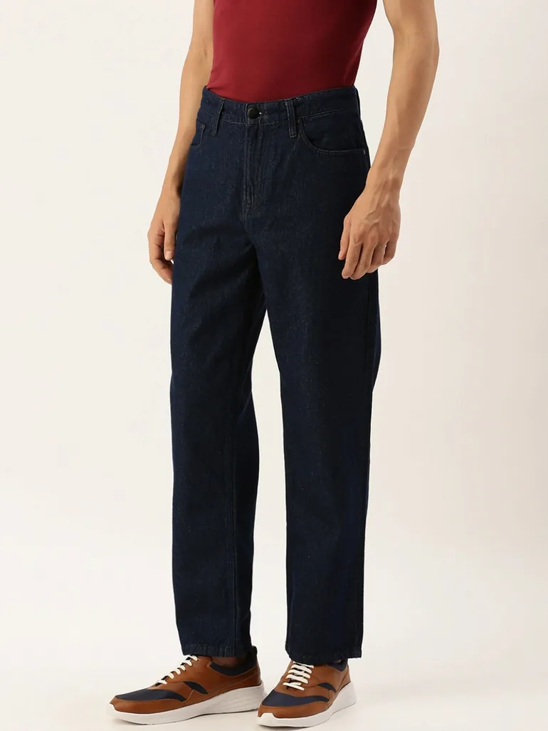 Men Mid Rise Relaxed Fit Solid Jeans - 3