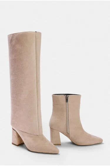 Stone 2 Different Uses for Both Boots and Booties Women's 7.5 cm Block Heel Boots