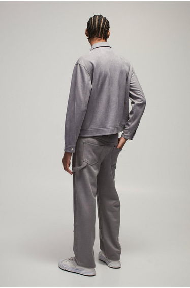 Relaxed Croc Suede Carpenter Trousers - grey product thumbnail 2
