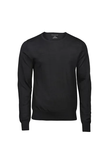 Tee Jays Mens Merino Blend Crew Neck Jumper - Black