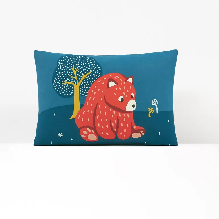 Orsi Bear Print Cotton Pillowcase - 2