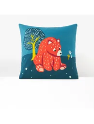 Orsi Bear Print Cotton Pillowcase