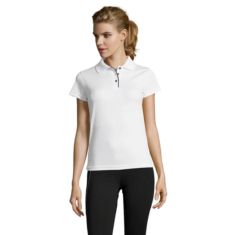 SOLS Womens/Ladies Performer Short Sleeve Pique Polo Shirt - White - 2