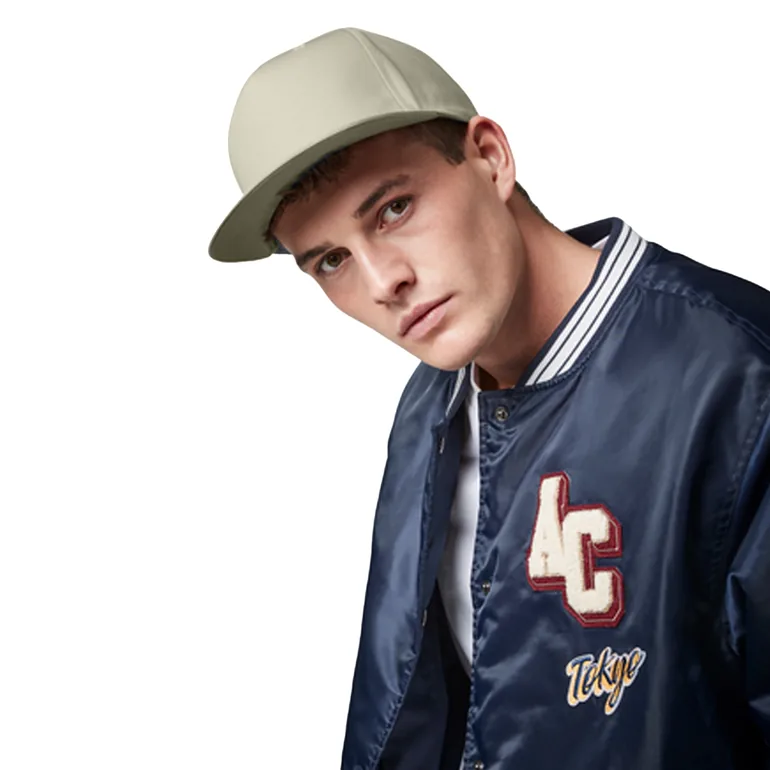 Beechfield 5 Panel Organic Baseball Cap - Stone - 1