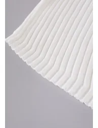 Short Sleeve Asymmetric Ribbed Knit Top in White for Office Wear & Brunch Dates - 6