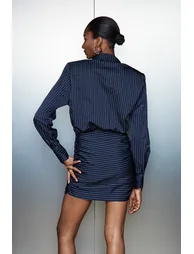 Catrine Stripe Ruch Mini Dress - 4