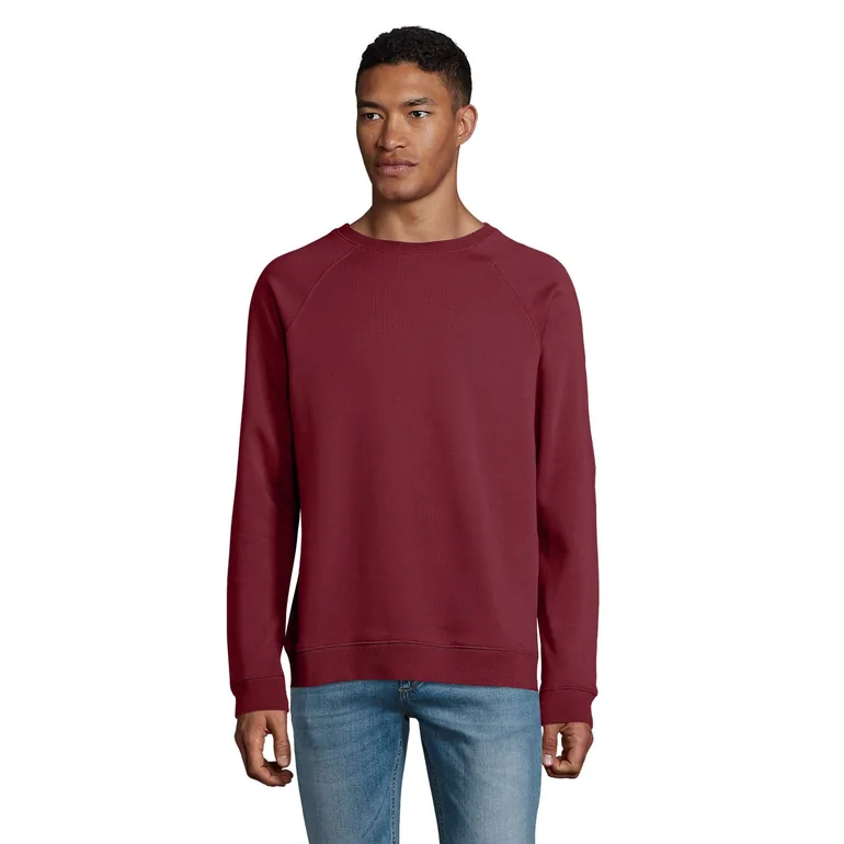 SOLS Unisex Adult Space Organic Raglan Sweatshirt - Burgundy - 3