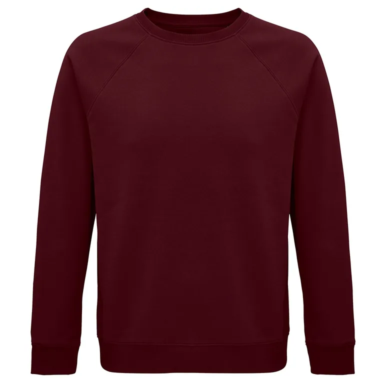 SOLS Unisex Adult Space Organic Raglan Sweatshirt - Burgundy