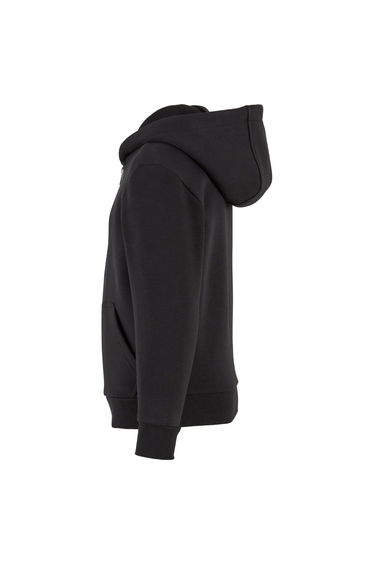 Build Your Brand Childrens/Kids Fluffy Full Zip Hoodie - Black product thumbnail 3