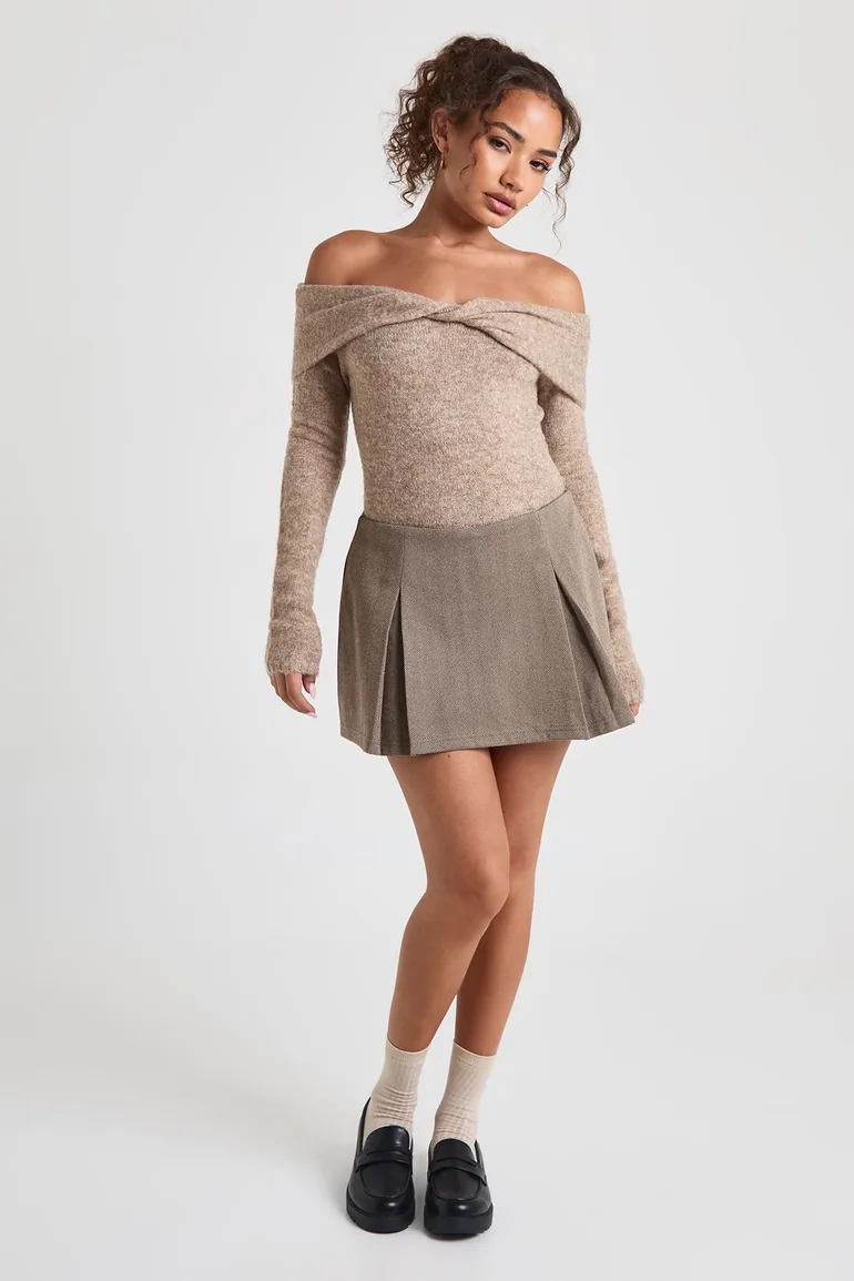 Twist Front Bardot Jumper - 2