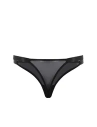 Black-Multicolor 3-Pack Tulle Strawberry Printed Thong Panties - 6