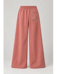 Wide Leg Pants with Star Detail - 1
