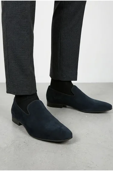 Black Velvet Slip On Loafer