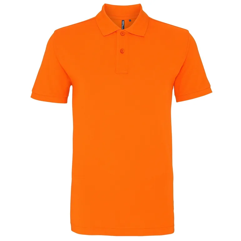 Asquith & Fox Mens Plain Short Sleeve Polo Shirt - Orange