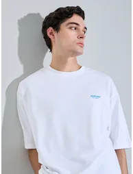 Men Oversize Front Graphic Print Terry T-shirt - 1