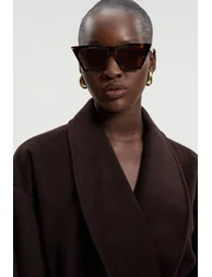 Brushed Wool Belted Wrap Tailored Short Coat - 1
