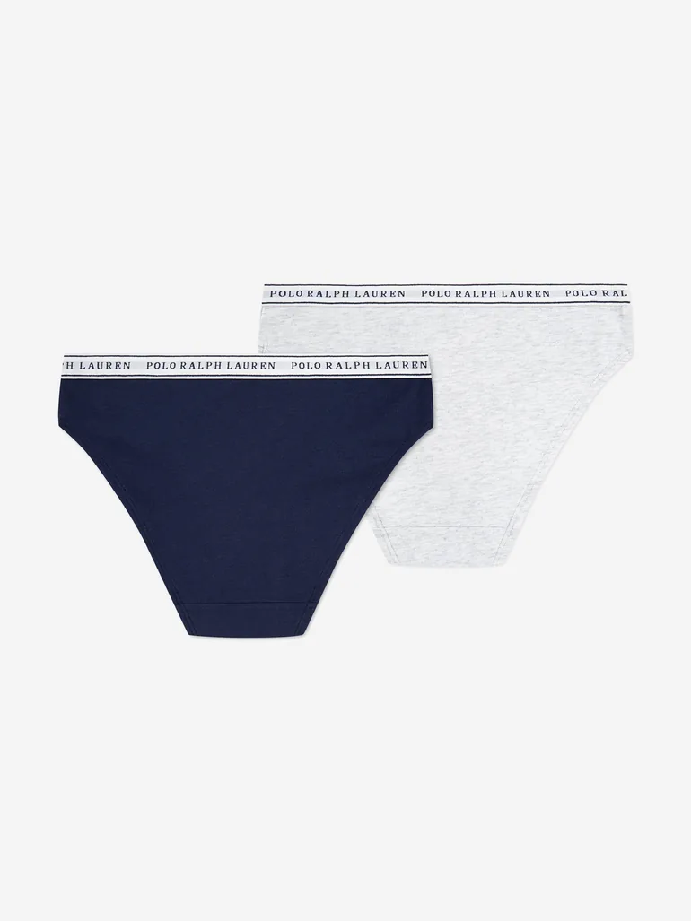 Ralph Lauren Girls 2 Pack Printed Knickers Set in Navy - 1