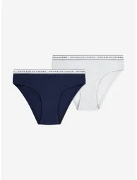 Ralph Lauren Girls 2 Pack Printed Knickers Set in Navy