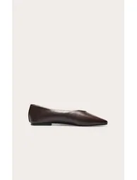 Chocolate PU Snip Toe Ballet Flat - 1