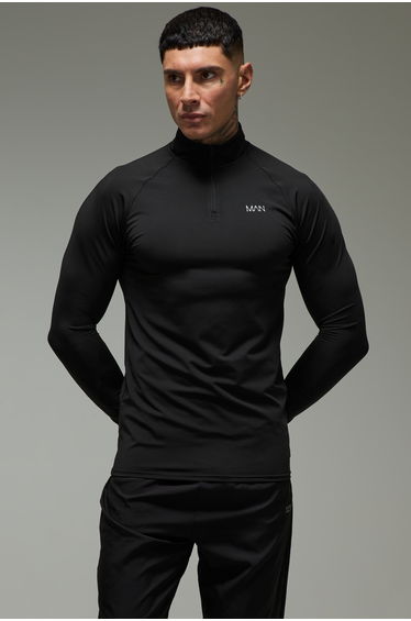 Tall Man Active Regular Fit Quarter Zip and Jogger Tracksuit - black product thumbnail 3