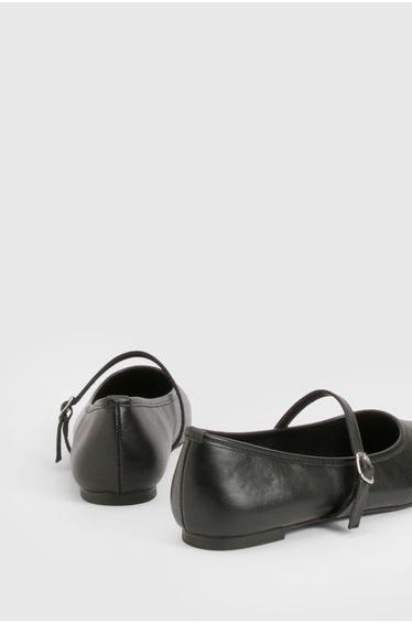 Wide Fit Square Toe Mary Jane Ballets - black product thumbnail 3