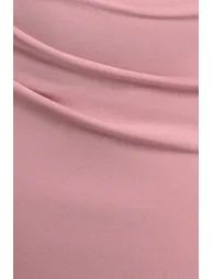Puffy Satin  Sleeve Scuba Maxi Dress - Blush Pink by Goddiva - 4