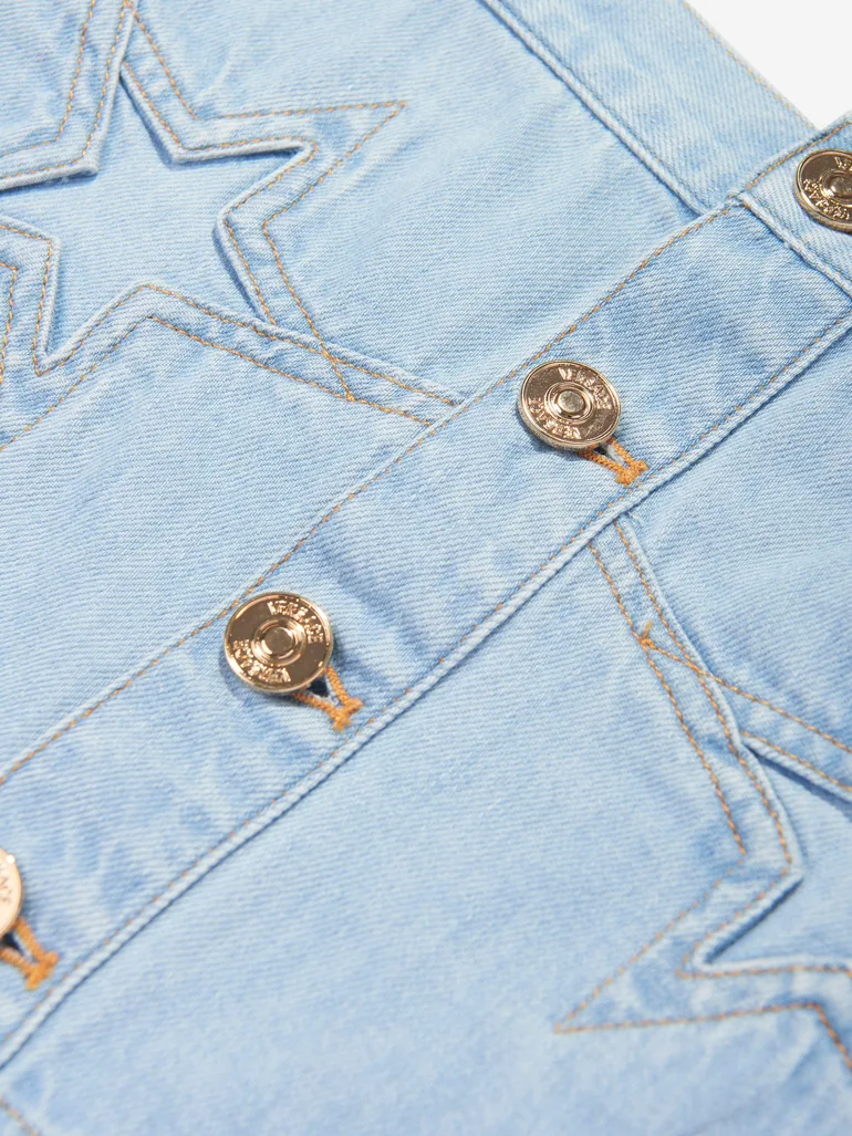 Girls Star Denim Skirt in Blue - 2