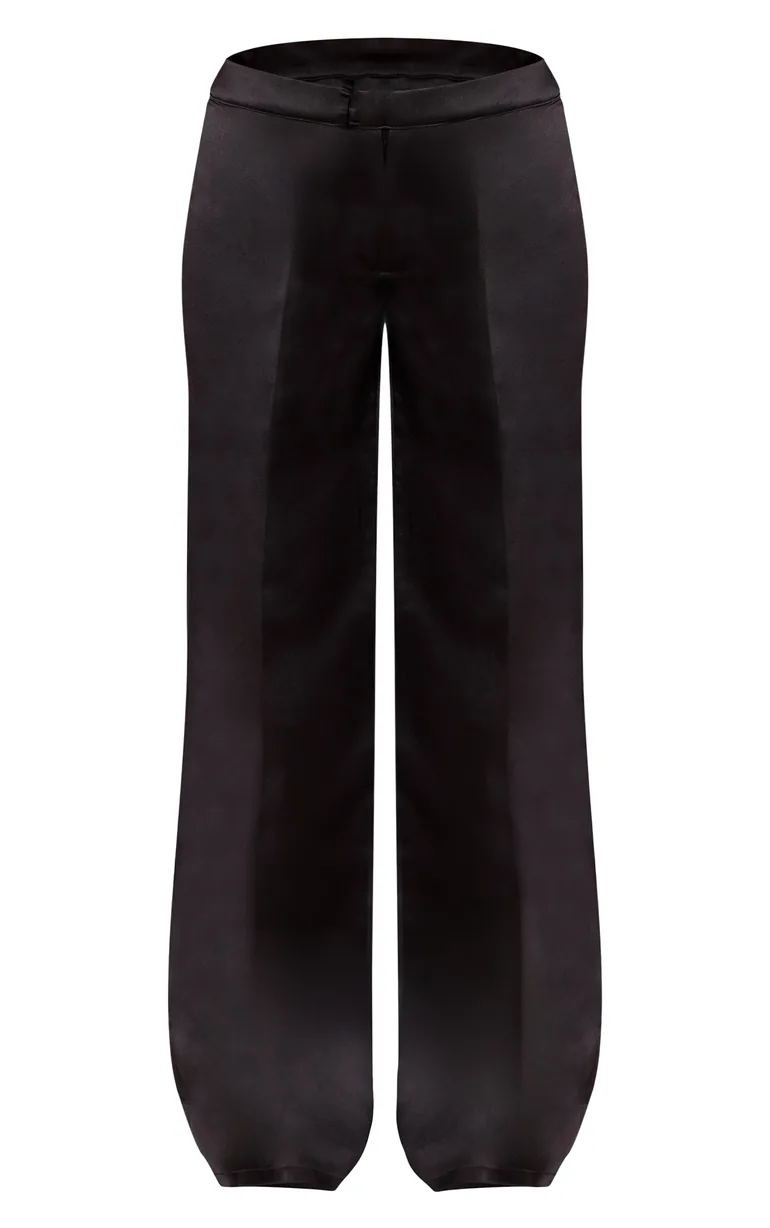 Black Satin low Rise Straight Leg trouser - 4