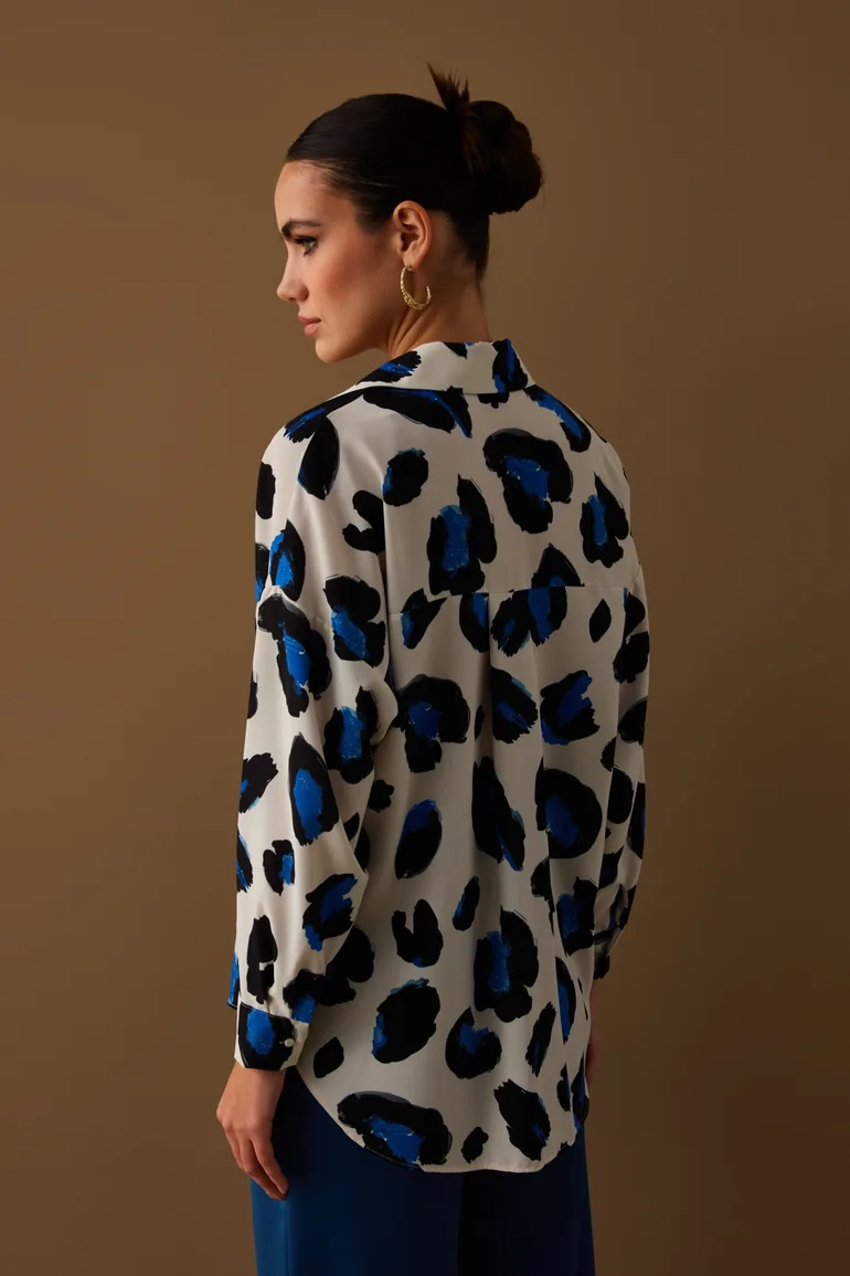 Colorful Leopard Patterned Casual Shirt - 1