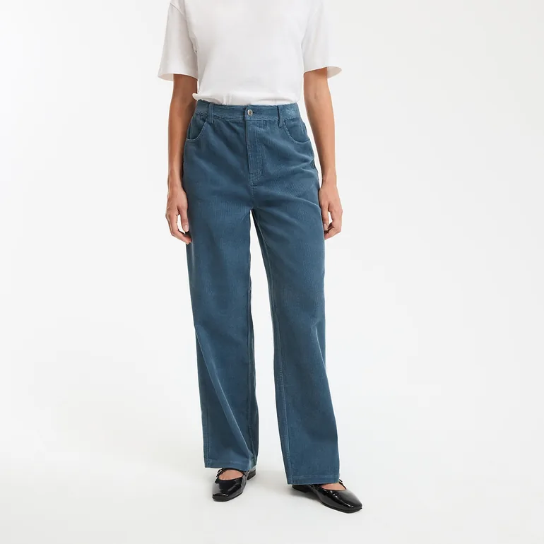 Wide Leg Corduroy Jeans - 1
