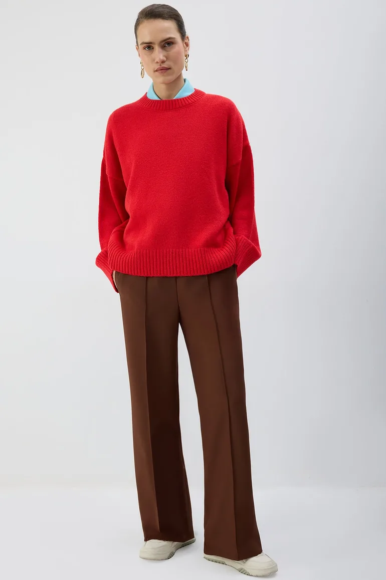 PLEATED PANTS WITH ELASTIC WAIST - 3