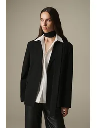 Belted Oversize Blazer Jacket - 5