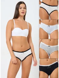 Pack of 4 - Cotton Polka Dot Print Hipster Brief - 1