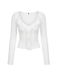 Ecru knitted blouse - 1