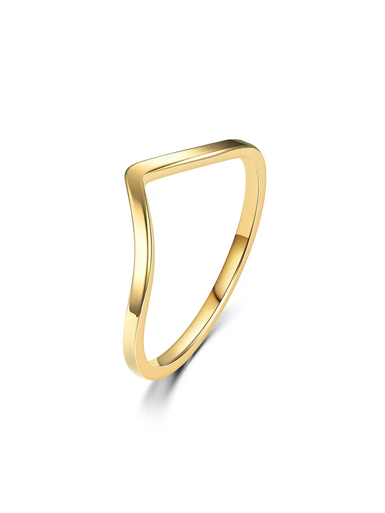 Gold Chevron Ring - 4