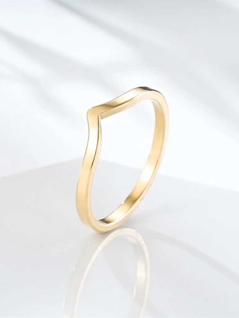 Gold Chevron Ring - 3