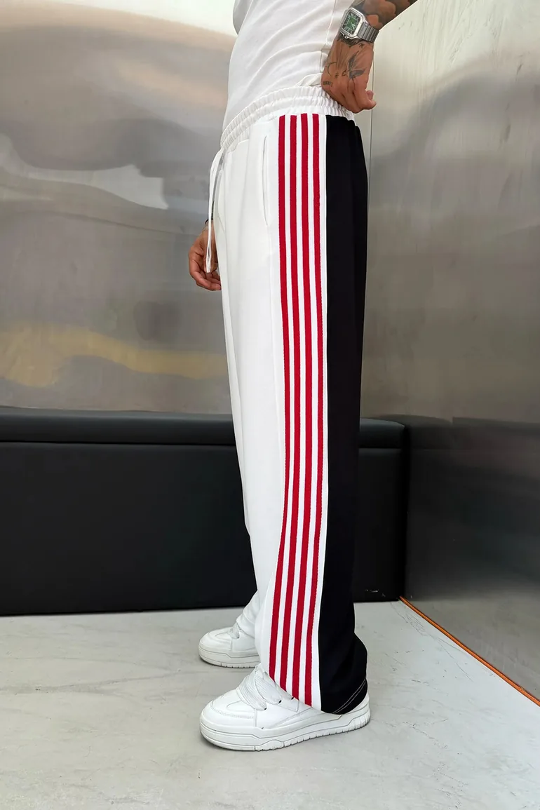 NOMARC Striped Wide-Leg Drawstring Sweatpants