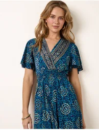 Wrap Over Tie Back Maxi Dress - 2